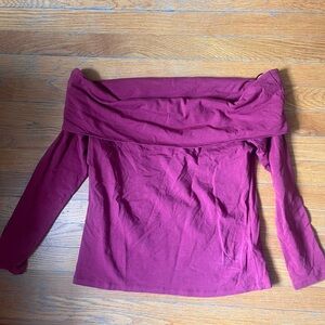 Abercrombie & Fitch Off-Shoulder Burgundy Top